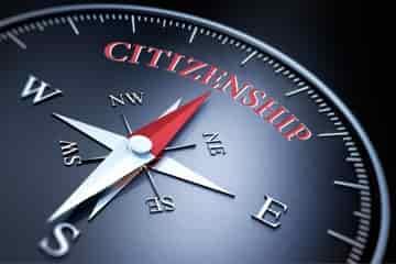 Compass pointing towards Canadian citizenship